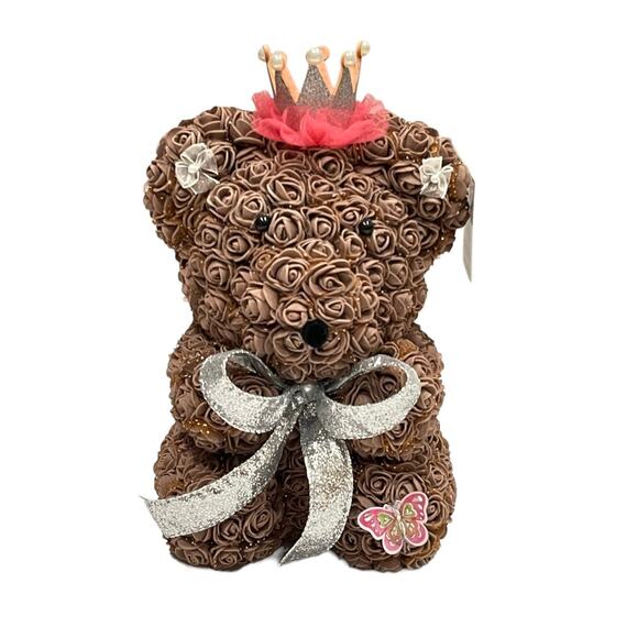 Handmade By Me Cute Brown Rose Bear